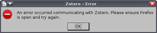 OpenOffice.org / Zotero error message